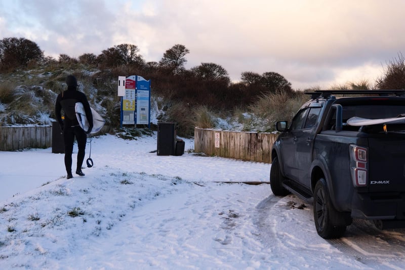Cameron Leighton gets ready for a day of ski and surf in Portrush