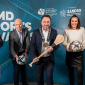 Launching the NMD Sports Awards are (from left) Ryan Flynn, NMDDC Sports Development Officer, Andrew Patterson, NMDDC Director of Active and Healthy Communities, Newry, Mourne and Down District Council Chairperson, Cllr Pete Byrne and Kerri McConnell, NMDDC Indoor Leisure.