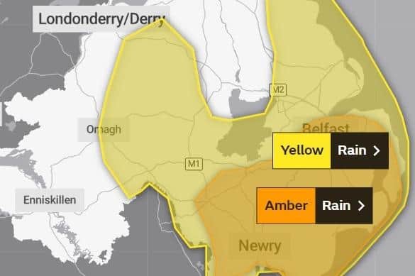 The alert has been upgraded to amber. Photo by: Met Office