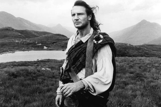 Neeson plays Robert Roy in one of his best-starring roles. 
Robert Roy, a revered leader of a clan of Scottish Highlands cattle herders finds himself in a desperately dire situation. 
To secure his clan's survival, he reluctantly takes a loan from James Graham (John Hurt). However, when one of his most trusted men (Eric Stoltz) is tragically killed by Graham’s relative who runs away with the money, Rob Roy is compelled to go on the run to protect his people and seek justice. 
Despite being overshadowed by Braveheart, which premiered in the same year, it remains an excellent film to watch.