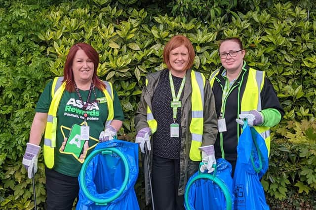 Asda Dundonald’s Community Champion Sharon McBratney, General Store Manager Stacy McMullan and colleague Jenny McBeth