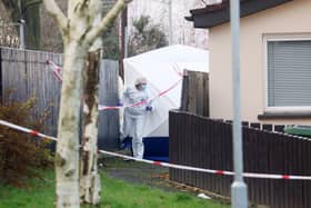 Police at the scene in Lurgan where they are investigating a sudden death. Picture by Jonathan Porter/PressEye