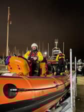 Bangor lifeboat returns from service. Photo: RNLI