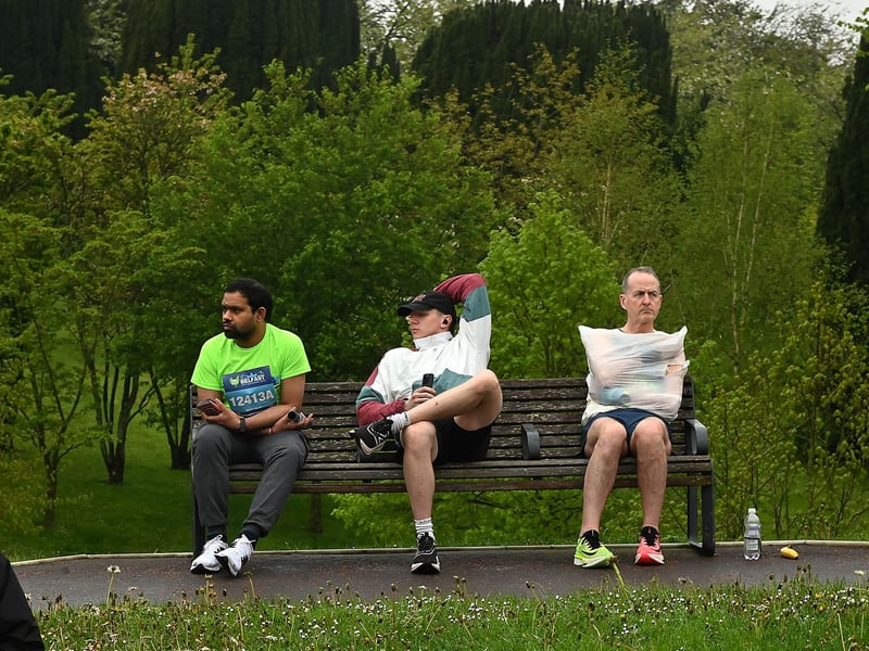 Taking it easy at the start of the marathon.