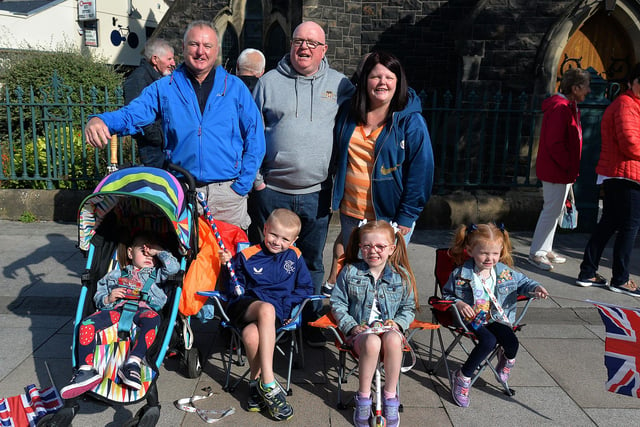 These spectators a prime spot in Church Street on Thursday morning to watch the Portadown Thirteenth parade. PT28-307.