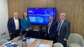 Hannons Group Owner Aodh Hannon, Fleur Anderson MP, Robin Swann MP and Hannons Group Sales Manager Dominic Gallagher