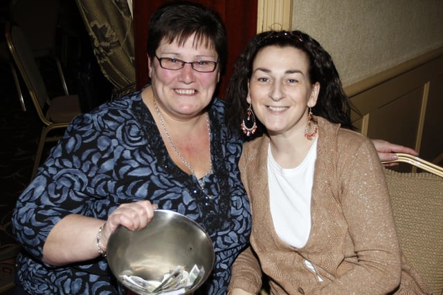Heather and Alison looking after the tickets during the Coleraine Provincial Players concert and fundraising evening at the Lodge Hotel in aid of Coleraine Blind Centre in 2009