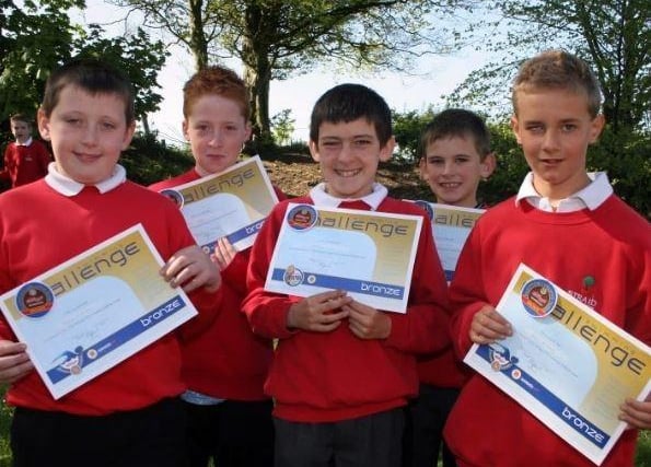 Stephen Nicholson, Glen Logan, Matthew Speirs, Reece Gilmour and John McNally of Straid Primary School all recivied their bronze awards for Swimming Challenge after taking part in life saving skills in 2007.