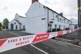 A County Antrim restaurant has said it will be closed for the foreseeable future after a suspected arson attack destroyed its premises in an early morning blaze. Firefighters, including seven appliances and an aerial support, tackled the fire at Sixty Six on the Browndod Road near Larne at about 02:50 BST on Monday.  Photo by Matt Mackey