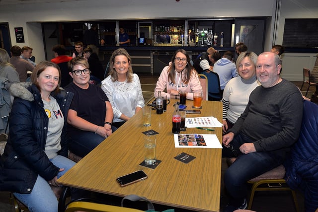 The Crouch, Bind, Set quiz team who took part in the Portadown College rugby table quiz. PT43-209.