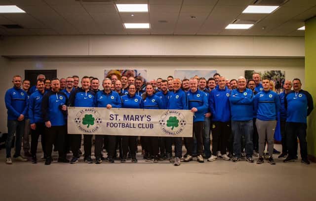 Some of the club's 80 coaches.