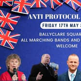 The Ballyclare anti-protocol rally poster.