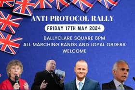 The Ballyclare anti-protocol rally poster.