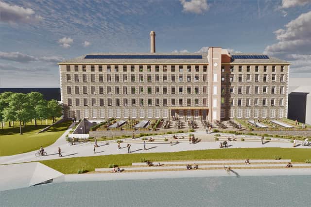 An artist's impression of the redeveloped Gilford Mill site. Picture credit: RMI Architects.