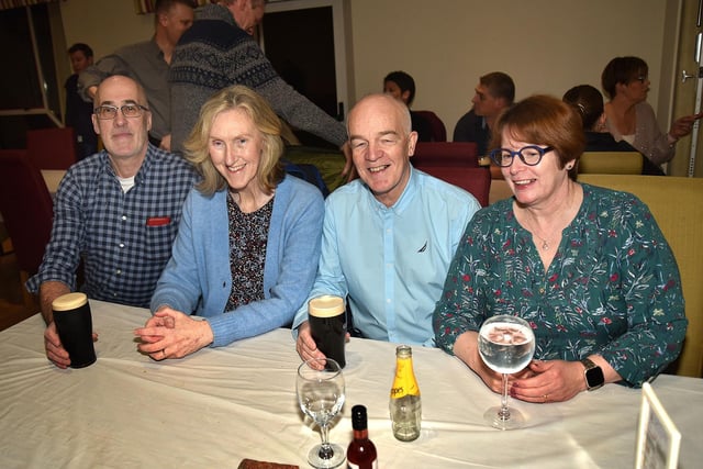 Lining up to take part in the Parents and Friends of Portadown College quiz are from left, David and Maureen Millar and Wesley and Mirva Best. PT09-228.