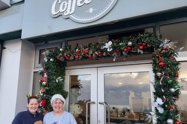 Blandina O’Hara and Kathy Kinsella of The Coffee Hut Portstewart, really focussed on a festive and winning welcome for their customers.