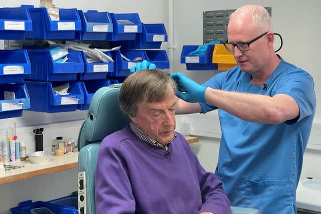 Brian Bigmore with patient, Stephen Gilbert. Pic credit: SEHSCT