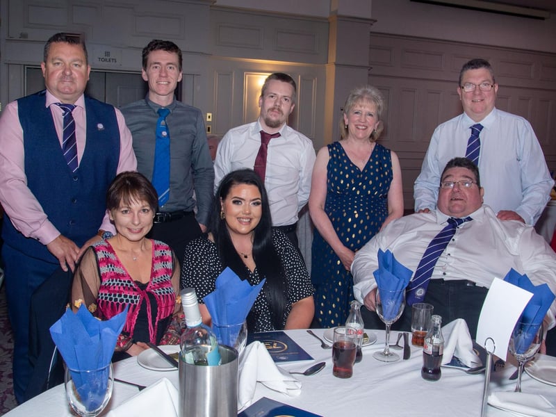 Guests who attended the Glenavon Triangle Supporters Club 75th anniversary dinner. LM22-236.