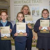 Mrs Heather McKeown and pupils from Carntall Primary School, Clogher pictured at the launch of the St Macartan,s The Forth Chapel, Augher Key Stage 2 Heritage Education Programme. Credit: Submitted