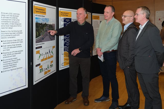 Local representatives viewing the proposed plans of Cookstown bypass.