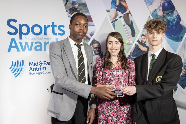 School Sporting Performance Ballymena Cúhulainns (Dunclug College & St Patrick’s College) with Jill Kennedy from Ryobi Aluminium