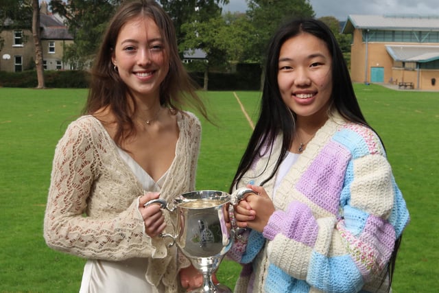In recognition of outstanding achievement at Advanced Level the Manly Haughton Cup is awarded jointly to Mia Luke and Xiwen Zhang who were both awarded 4 A*s at A Level.