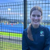 Brianna Gregg captained the Irish U16 Hockey Team against England.