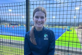 Brianna Gregg captained the Irish U16 Hockey Team against England.