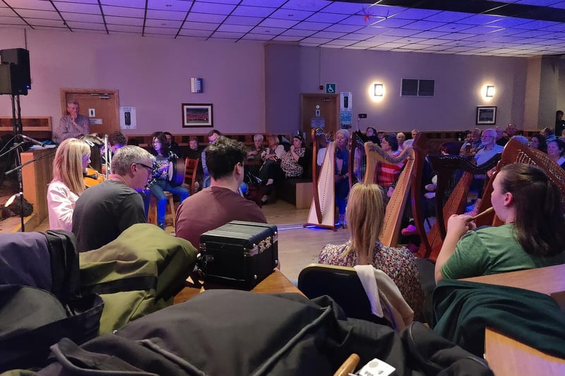 Some of the musicians and crowd who attended the Culture Night in St Peter's GAC in Lurgan, part of the two week long County Armagh hosted this year by Lurgan.