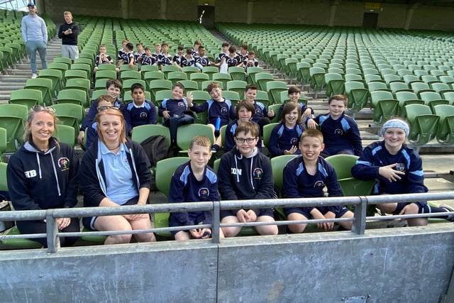 Ballymoney Model integrated Primary School's trip to the Aviva Stadium for the tag rugby festival