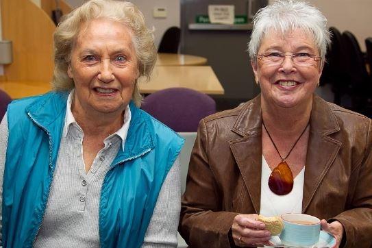 Kay Sherry and Lavinia Stead were at Glengormley Library for a talk on Lilian Bland in 2011.