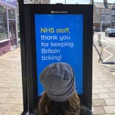 A sign in a bus shelter shows support for the NHS in Penarth, Wales (Photo: Stu Forster/Getty Images)