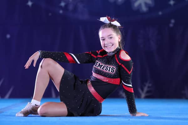 Senior athlete Lauren Watt who placed second in senior cheer solo division at ICE National Championships in Stoke on Sunday. Credit: Nemesis Dance and Cheer