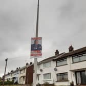 A poster featuring club owner Kenny Bruce MBE on display as part of the 'Back Larne' campaign. (Pic: Larne Times).