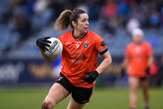 8 February 2025; Caroline O'Hanlon of Armagh during the Lidl Ladies National Football League Division 1 match between Dublin and Armagh at Parnell Park in Dublin. Photo by Stephen McCarthy/Sportsfile