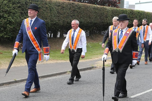 WB David Keers  on parade during the Ballyrashane LOL 431 parade to their church service in Ballyrashane  Presbyterian Church last Sunday
