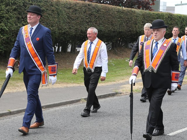 WB David Keers  on parade during the Ballyrashane LOL 431 parade to their church service in Ballyrashane  Presbyterian Church last Sunday