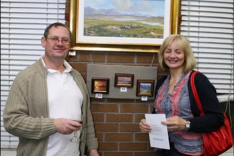 Mark and Deirdre Stewart pictured during Carrick Art Club's 2007 spring exhibition at Carrick Library