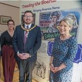 Museum staff are joined by Deputy Mayor Alderman Richard Brown Stewart and Museum volunteer, Elle Park (second from left). CREDIT CCGBC