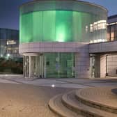 The Cloonavin lit up in Samaritan green