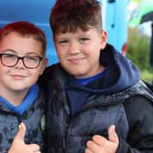 Shane McClelland and Ben Little pictured at the Armoy road racing vintage car show on Wednesday evening