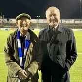Lord Rogan (left) with former Coleraine Football Club Chairman Colin McKendry during a visit to The Showgrounds