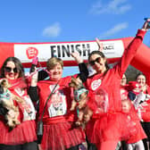 Gaby took part in this year’s Red Dress Fun Run alongside her mum Joanne (middle) and sister Janine (left), in memory of her dad who sadly passed away at just 50 years old from a heart related condition.