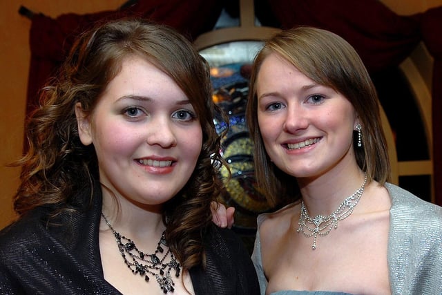 Pictured at the Rainey Old Pupils Association formal held in 2007 were Rachel and Elaine.