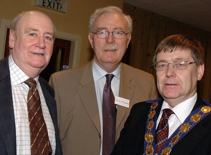 At the Cookstown Amateur Boxing Club reunion and tribute night to the late John Mcllree were Kevin Chilly, Michael McGuckin (Chief Executive Cooks town Council) and Pearse McAleer ( Council Chairman).