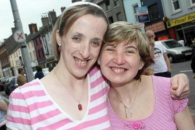 Susan Mooney and Theresa McMahon pictured in Lisburn for The Mayor's Carnival Parade in 2008