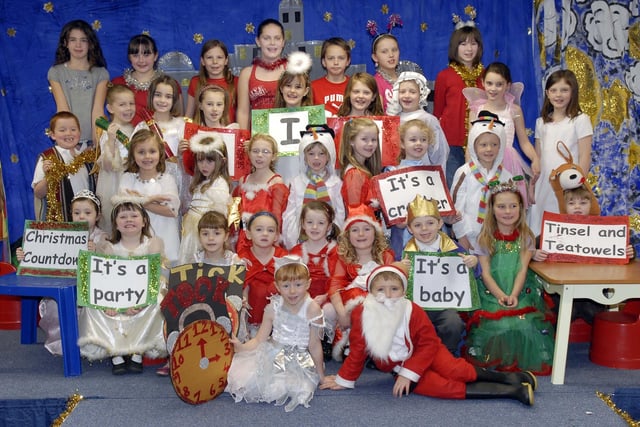 Some of the pupils of Hamiltonsbawn Primary School who took part in the annual nativity play in 2007 entitled 'DIY Nativity'.