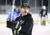 Belfast Giants during Thursday morning practice ahead of the new season at the SSE Arena, Belfast. Photo by William Cherry/Presseye