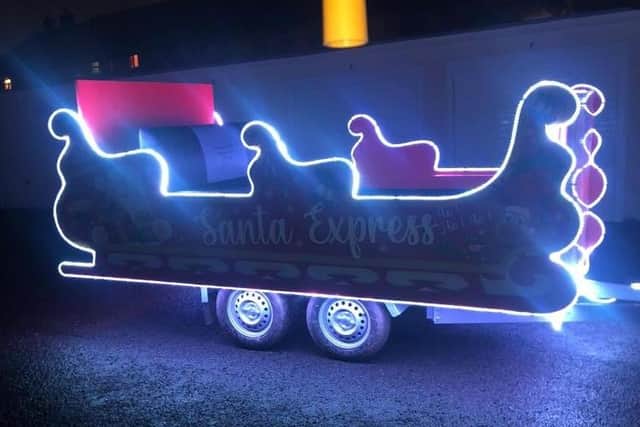 Santa’s sleigh was created by the Momentum Men’s Group with young people from the area involved in its design. Photo: Factory Community Forum