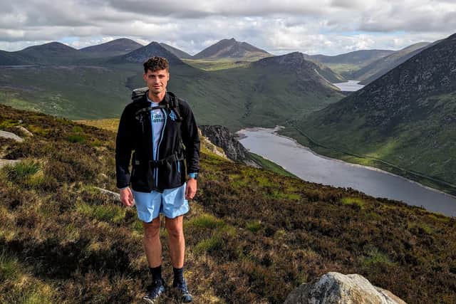 Philip Stewart, who with his friend Chris Forsythe, is climbing the highest spot in each of Ireland's 32 counties in aid of Brain Injury Matters and Parkinson's UK.